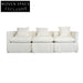 Elegant Modern White Slipcover Three-Seat Sofa Couch Set for Living Room