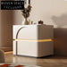 Modern White Solid Wood Two-Drawer LED Nightstand
