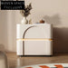 Modern White Solid Wood Two-Drawer LED Nightstand