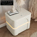Modern White Solid Wood Two-Drawer LED Nightstand