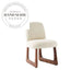 Modern White Teddy Fabric Solid Wood Villa Restaurant Dining Chair