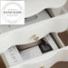 Modern White Wooden Bedside Table with Mirrored Storage Nightstand