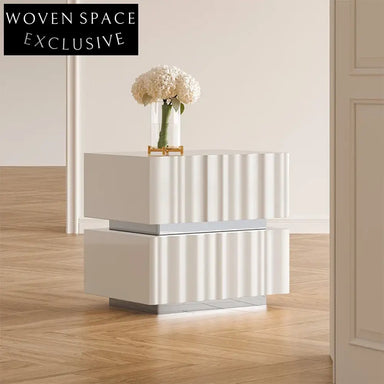 Modern White Wooden Side Cabinet for Living Room Storage & Decor