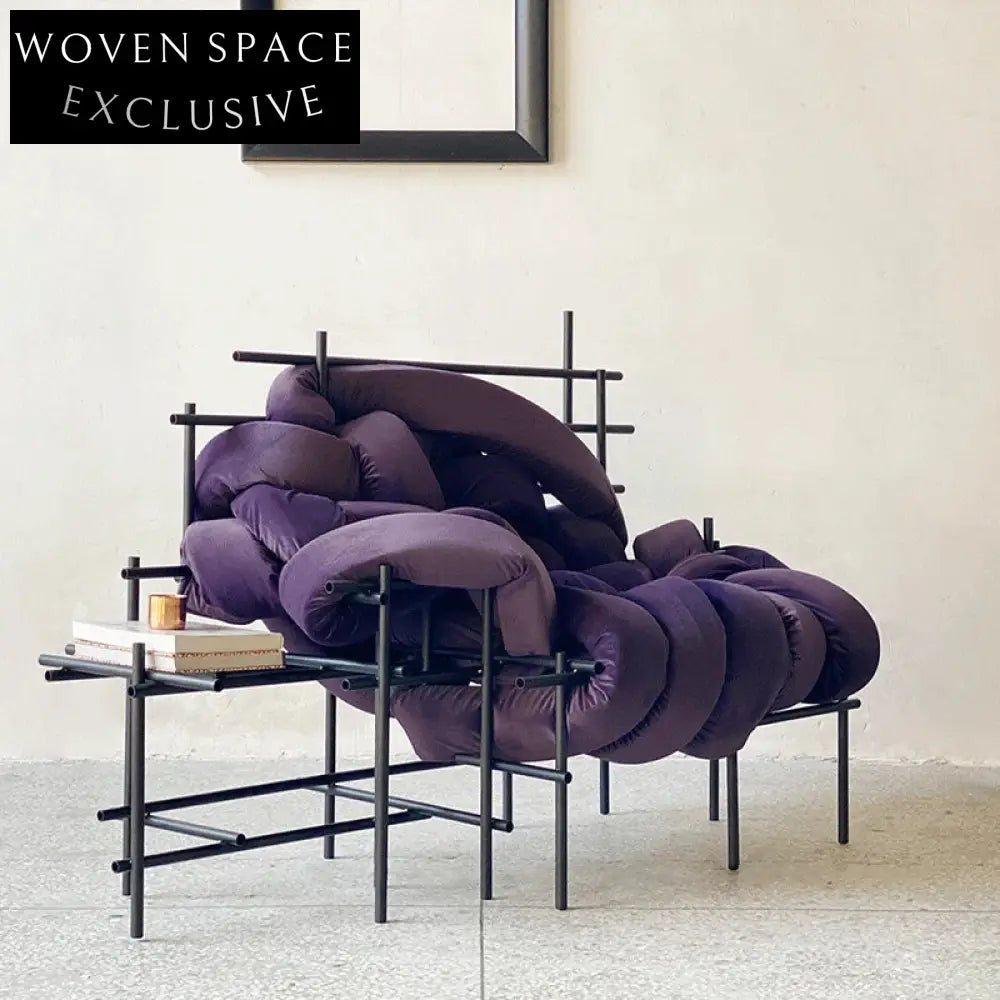 Modern Winding Stainless Steel Tube Art Leisure Chair for Living Room Sofa