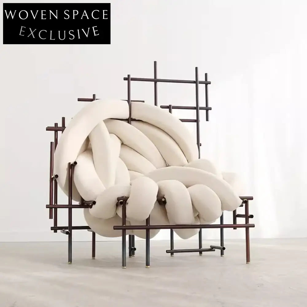 Modern Winding Stainless Steel Tube Art Leisure Chair for Living Room Sofa