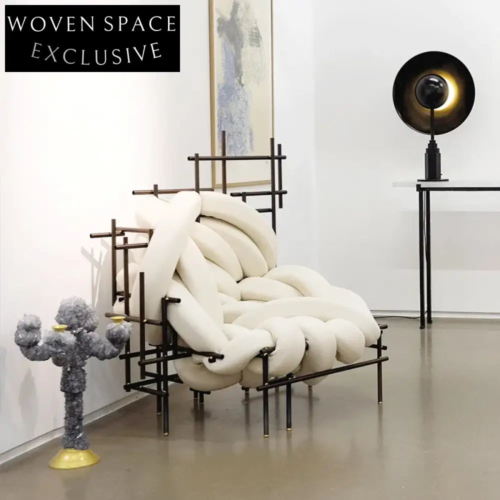 Modern Winding Stainless Steel Tube Art Leisure Chair for Living Room Sofa