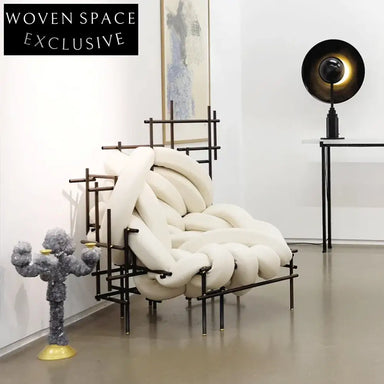 Modern Winding Stainless Steel Tube Art Leisure Chair for Living Room Sofa