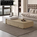 Modern Wood Cream White Walnut Center Coffee Table Set for Living Room