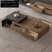 Modern Wood Cream White Walnut Center Coffee Table Set for Living Room