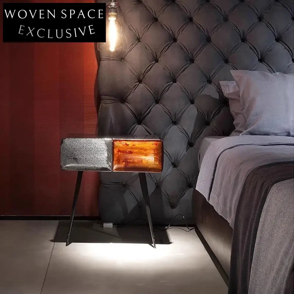 Modern Wood Frame Bedside Nightstand with Storage Drawer Table for Bedroom