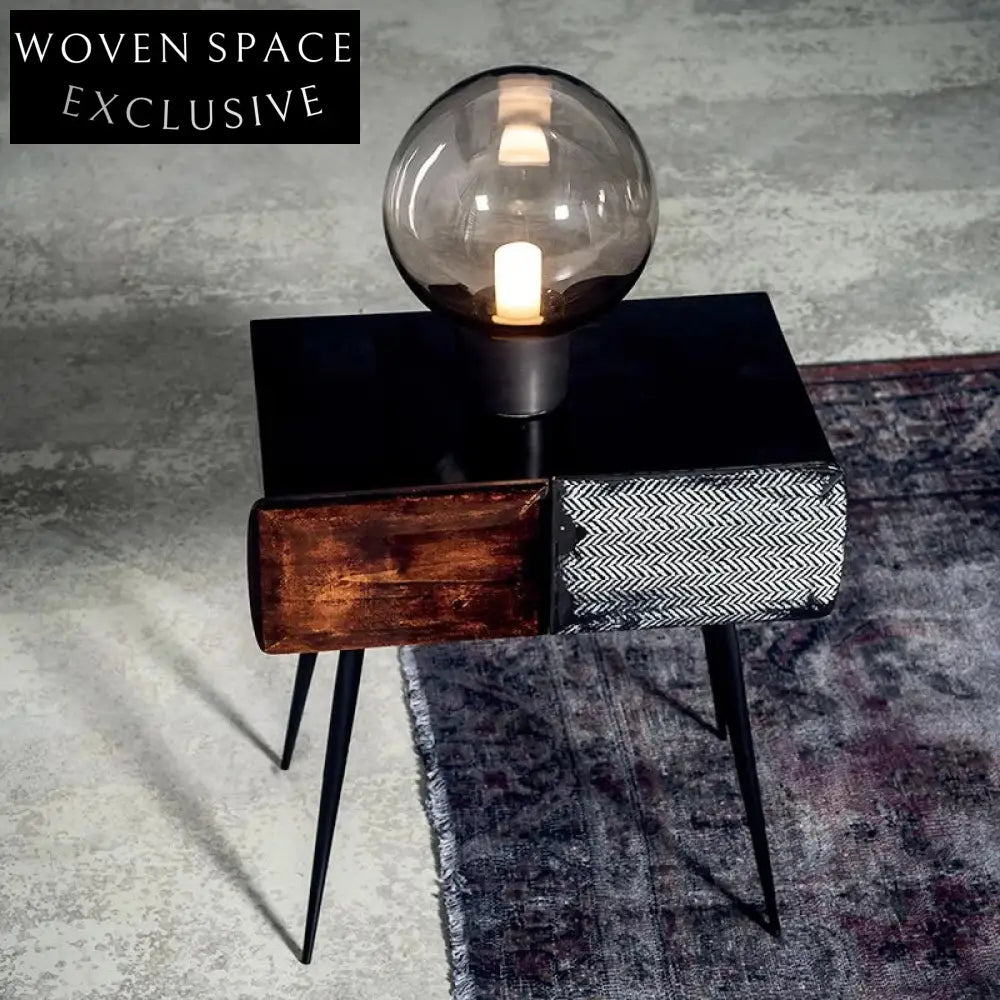 Modern Wood Frame Bedside Nightstand with Storage Drawer Table for Bedroom