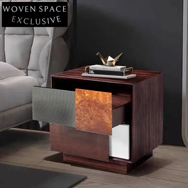 Modern Wood Frame Bedside Nightstand with Storage Drawer Table for Bedroom