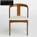 Modern Wood Frame Dining Chair Arc Back Fabric Seat Restaurant Quality