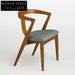 Modern Wood Frame Dining Chair Arc Back Fabric Seat Restaurant Quality