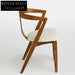 Modern Wood Frame Dining Chair Arc Back Fabric Seat Restaurant Quality