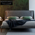 Modern Wood Leg Customizable Color Upholstered Bedroom Platform Bed