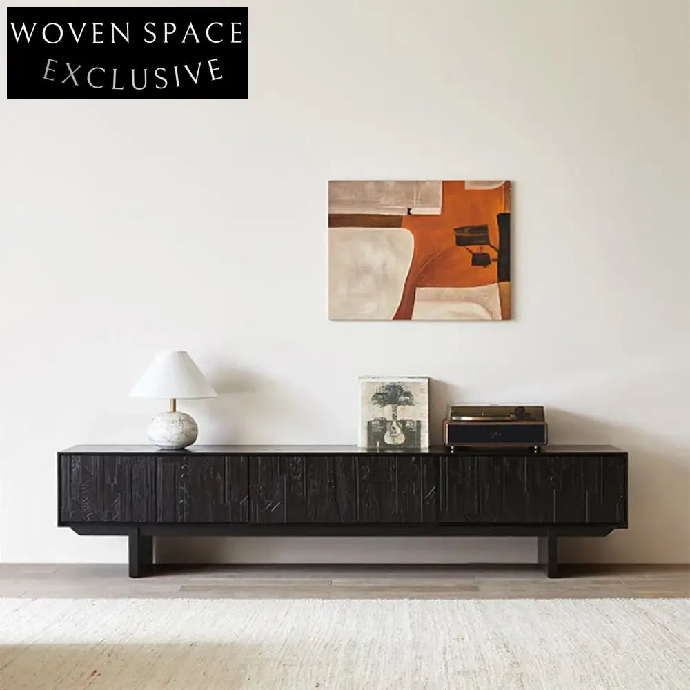 Modern Wood Living Room TV Wall Cabinet Console with Two Drawers