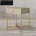 Modern Wood Metal Nightstand with Drawer for Hotel Bedroom