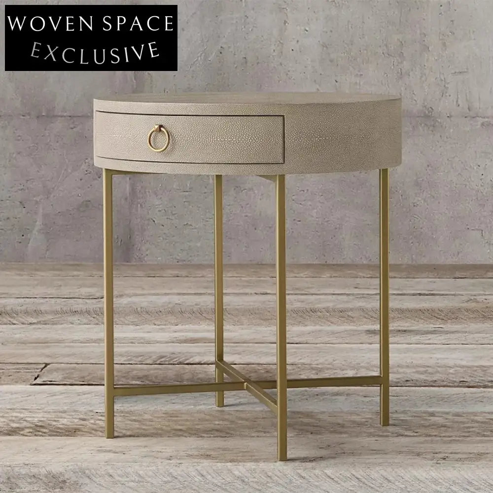 Modern Wood Metal Nightstand with Drawer for Hotel Bedroom