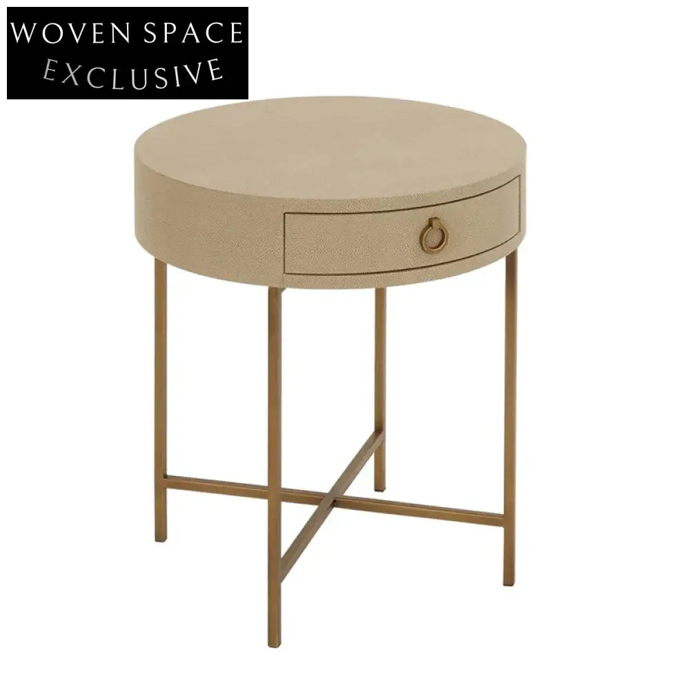 Modern Wood Metal Nightstand with Drawer for Hotel Bedroom