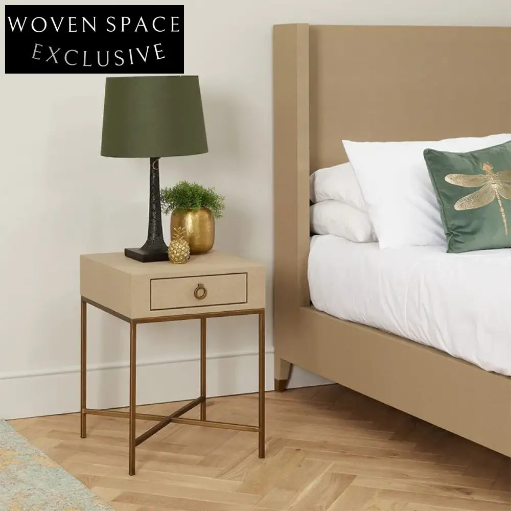 Modern Wood Metal Nightstand with Drawer for Hotel Bedroom