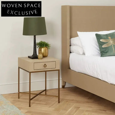 Modern Wood Metal Nightstand with Drawer for Hotel Bedroom