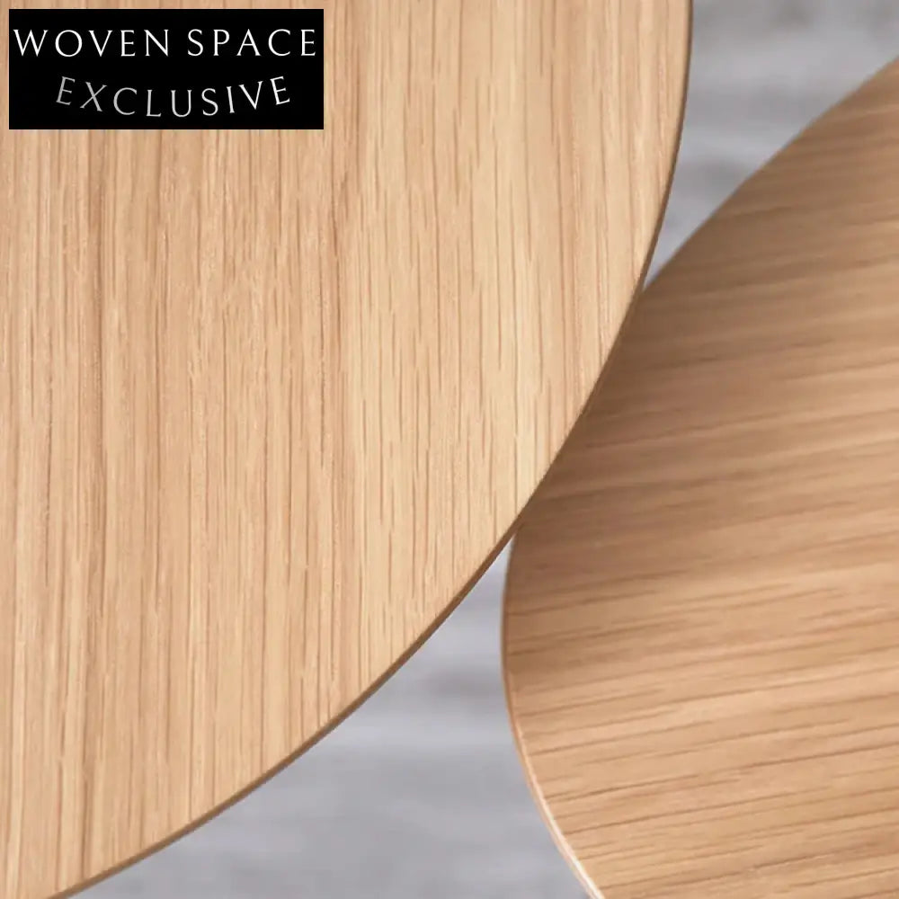 Modern Wood Oval Iron Frame Living Room Coffee Tea Table Set