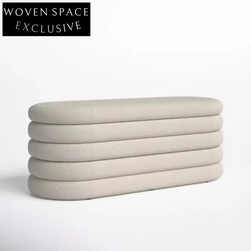 Modern Wood Upholstered Bed End Bench with Storage for Entryway