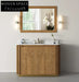 Modern Wood Veneer Light Oak Bathroom Vanity Cabinet with Soft-Close Drawers