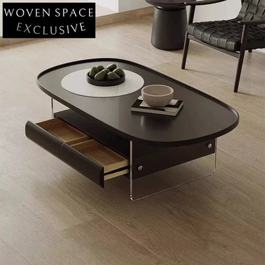 Modern Wood Veneer Storage Coffee Table for Elegant Living Spaces
