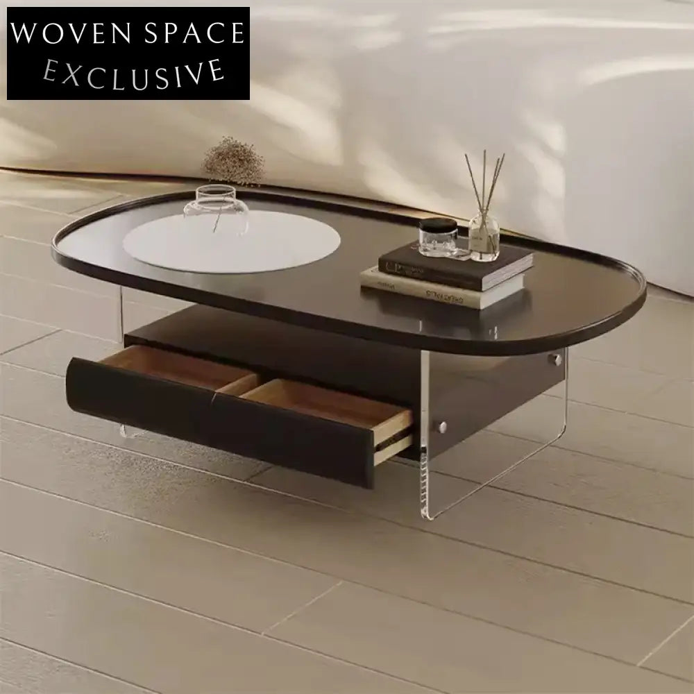 Modern Wood Veneer Storage Coffee Table for Elegant Living Spaces