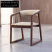 Modern Wooden Arm Dining Chair with Upholstered Leather Seat
