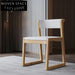 Modern Wooden Arm Dining Chair with Upholstered Leather Seat