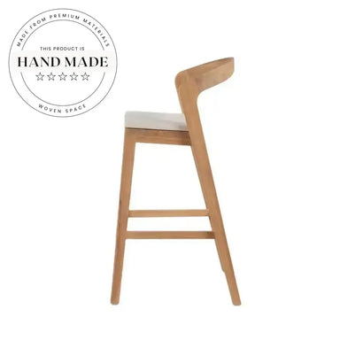 Modern Wooden Bar Stool with Leather Cushion for Dining & Cafe
