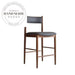 Modern Wooden Black Leather Counter Stool for Kitchen Bar Dining Chair