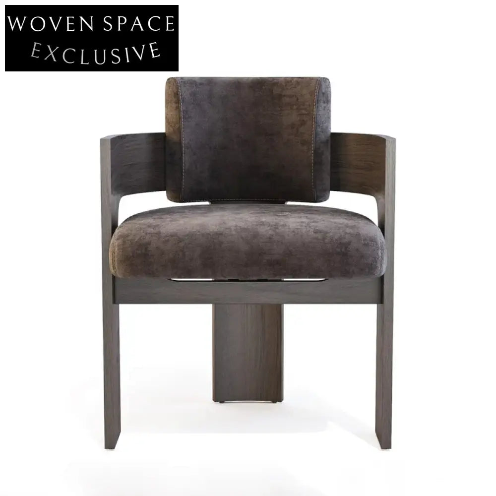 Modern Wooden Boucle Living Room Accent Arm Chair for Dining Comfort
