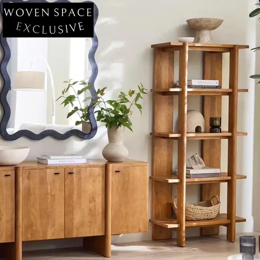 Modern Wooden Corner Kids Bookshelf for Living Room Bedroom Cabinet