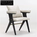 Modern Wooden Dining Chair with Elegant Curved Armrest and Custom Upholstery