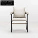Modern Wooden Dining Chair with Elegant Curved Armrest and Custom Upholstery