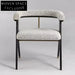 Modern Wooden Dining Chair with Elegant Curved Armrest and Custom Upholstery