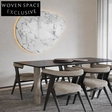 Modern Wooden Dining Chair with Elegant Curved Armrest and Custom Upholstery