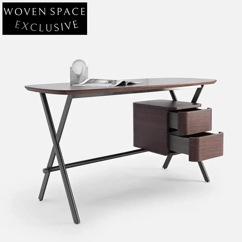 Modern Wooden Executive Study Desk with Drawer for Home Office Desk