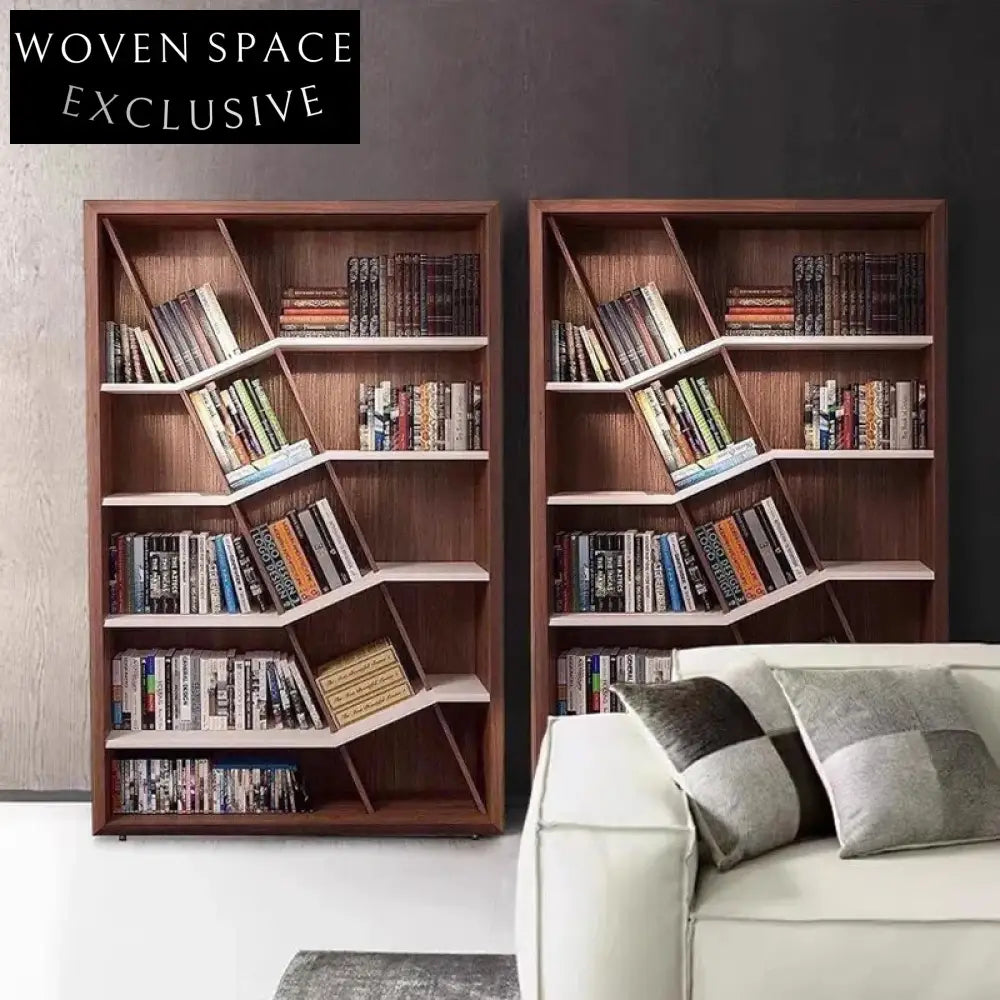 Modern Wooden Floor Display Cabinet with Glass Doors for Living Room