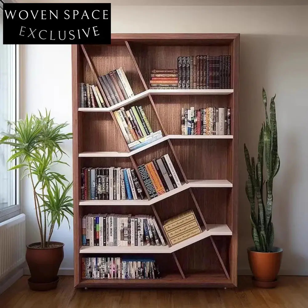 Modern Wooden Floor Display Cabinet with Glass Doors for Living Room