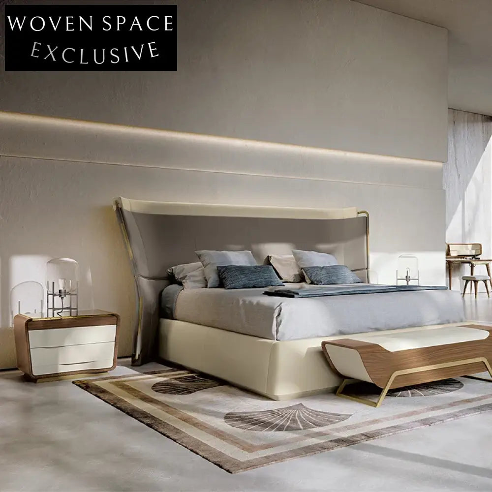 Modern Wooden Glass Top Minimalist Bedroom Nightstand with Storage Drawers