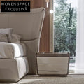 Modern Wooden Glass Top Nightstand Cabinet with Hidden Drawer Storage
