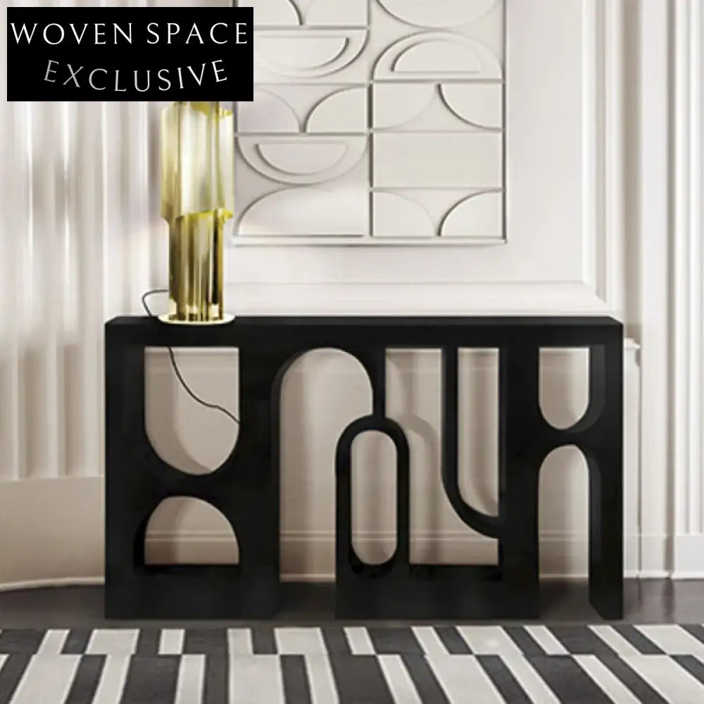 Modern Wooden Hallway Console Table - Contemporary Black or White Entryway Table