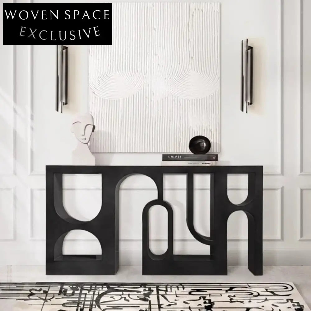 Modern Wooden Hallway Console Table - Contemporary Black or White Entryway Table