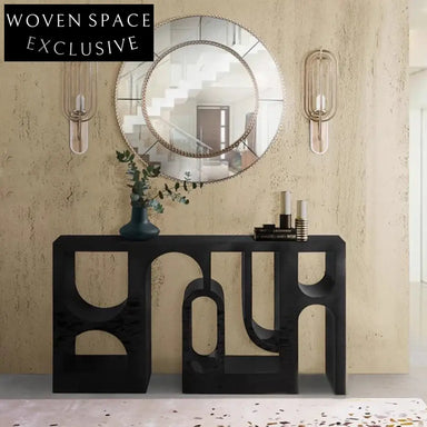 Modern Wooden Hallway Console Table - Contemporary Black or White Entryway Table