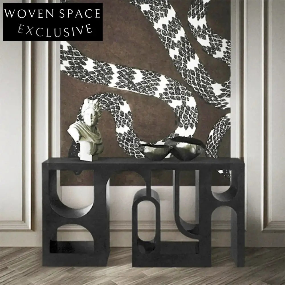 Modern Wooden Hallway Console Table - Contemporary Black or White Entryway Table